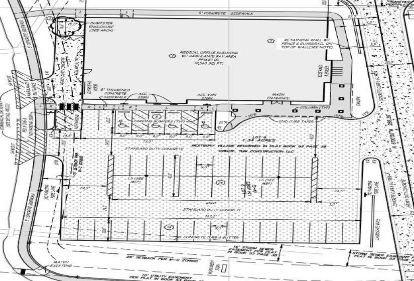 snip of plans for lot 9