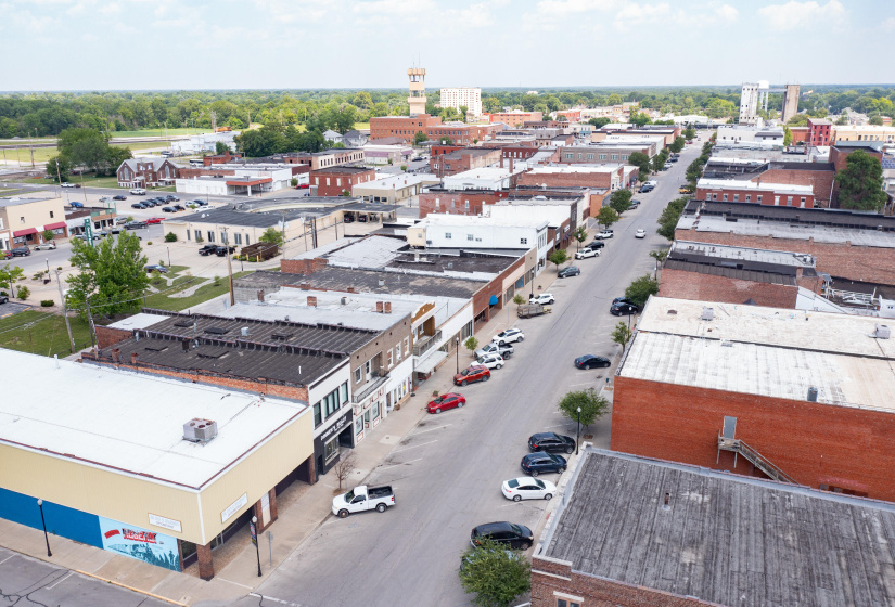 Aerial view of downtown